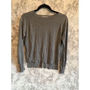 Zara Knit Women's Small Gray Long Sleeve‎ Crewneck Sweater Lightweight